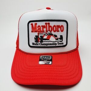 Marlboro Formula One Embroidered Patch Trucker Mesh Snapback Cap Hat Foam